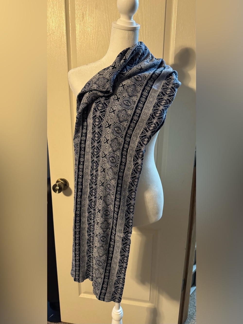 Three Dot Boho Printed Wide-Leg Pants - Blue
